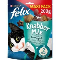 Katzenbedarfs geschäft 27 Felix KnabberMix 5x200g Strandspaß