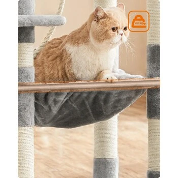 FEANDREA Kratzbaum 143cm Rauchgrau Hellgrau 7 FEANDREA Kratzbaum 143cm Rauchgrau Hellgrau – Bild 5