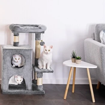 Lionto Kratzbaum, Höhe 80 Cm Dunkelgrau 5 Lionto Kratzbaum, Höhe 80 Cm Dunkelgrau – Bild 3