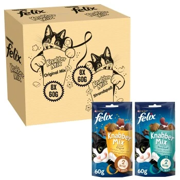 Felix KnabberMix Original & Strandspaß Katzensnacks 2 X 8 Beutel à 60g 3 Felix KnabberMix Original & Strandspaß Katzensnacks 2 X 8 Beutel à 60g