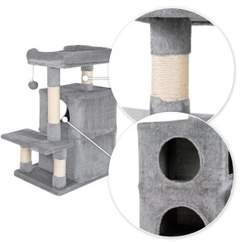 Lionto Kratzbaum, Höhe 80 Cm Dunkelgrau 8 Lionto Kratzbaum, Höhe 80 Cm Dunkelgrau – Bild 6