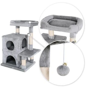 Lionto Kratzbaum, Höhe 80 Cm Dunkelgrau 6 Lionto Kratzbaum, Höhe 80 Cm Dunkelgrau – Bild 4