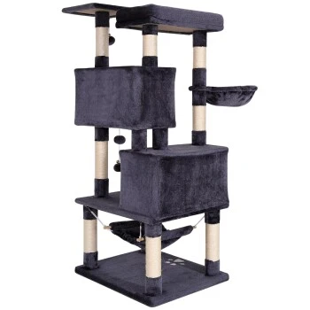 Lionto Kratzbaum, Höhe 140 Cm Dunkelgrau 7 Lionto Kratzbaum, Höhe 140 Cm Dunkelgrau – Bild 6