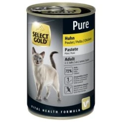 Katzenbedarfs geschäft 12 SELECT GOLD Pure Adult Paté Huhn 6x400 G